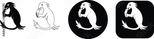 Elegant luna moth silhouettes and botanical branch line art icons for mystical nature branding vector