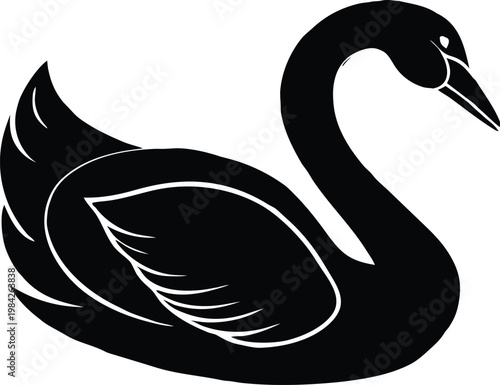 Swan bird waterfowl animal logo design