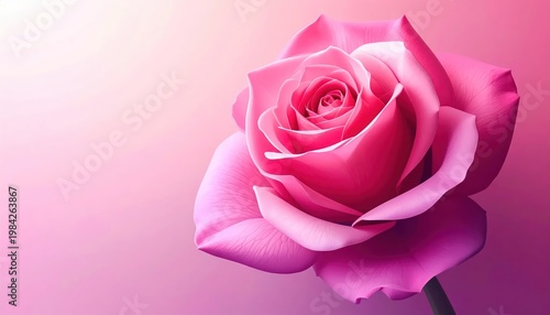 Beautiful Pink Rose in Soft Light.
