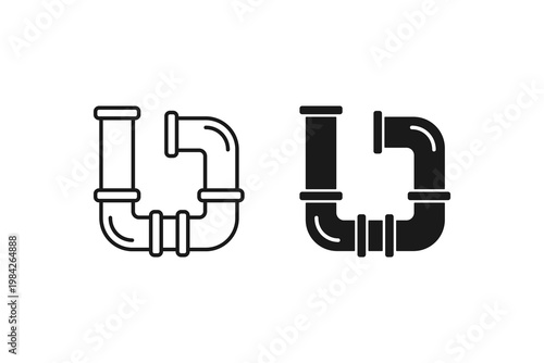 Industrial Water Pipes and Plumbing Connector System Icon