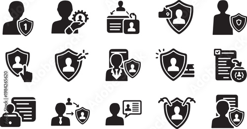 Data Protection and Security Icons for Business Use