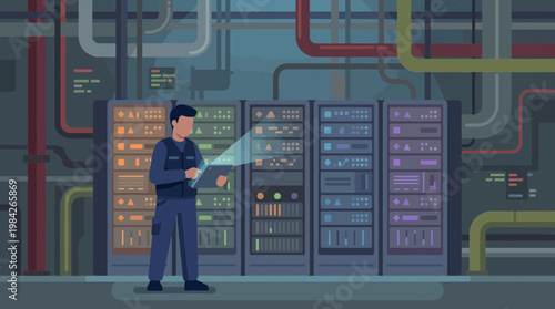 IT Specialist Monitoring Server Farm Data Center Management