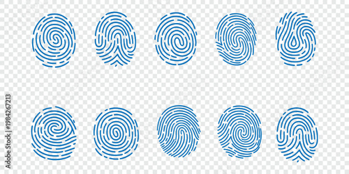 fingerprint vector icon Signature concept for password encryption . Set fingerprint scanning icon sign stock Fingerprint scanning icon .