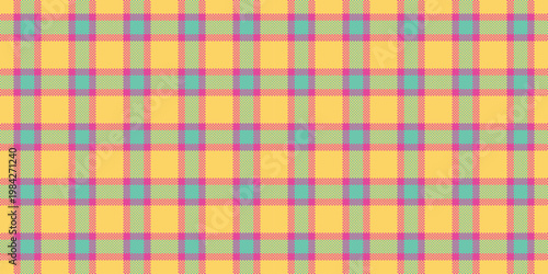 Vogue pattern background seamless, repeatable patterns check vector texture. Eps tartan textile plaid fabric in amber and pink colors.