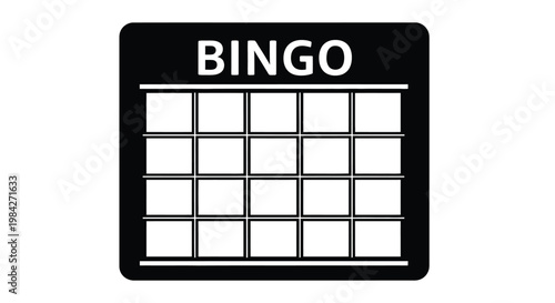 A stark black and white depiction of a bingo card with empty squares suggesting a game in progress silhouette high quality professional detailed modern