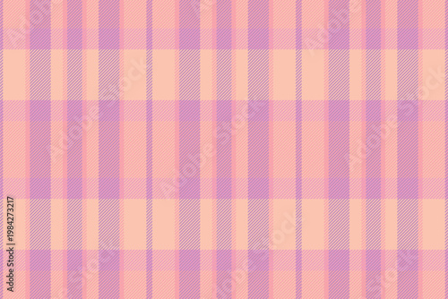 Soft pastel plaid pattern in peach and lavender. Versatile design for backgrounds, textiles, or creative projects needing a calming, gentle aesthetic.