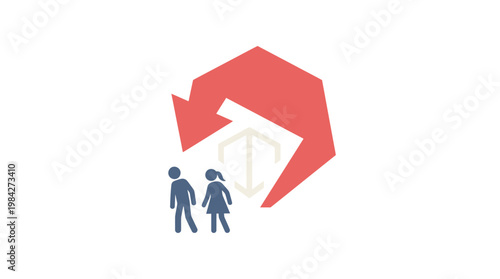 Abstract Concept of Downward Trend Impacting People