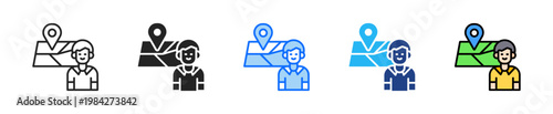 Community Map Icon Set Multiple Style Collection