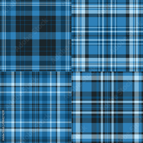 Plaid pack designed for independent sewing studios and exclusive clothing. Vector patterns ideal for garments, scarves, accessories, and digital pattern mockups.