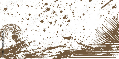 Abstract a collection of textured, earthy elements and grunge style design, creating a sense of natural artistry.