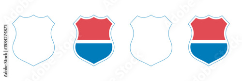 US Route Signs Vector Illustration, interstate highway shield icons set, United States road navigation markers, travel transportation design isolated collection