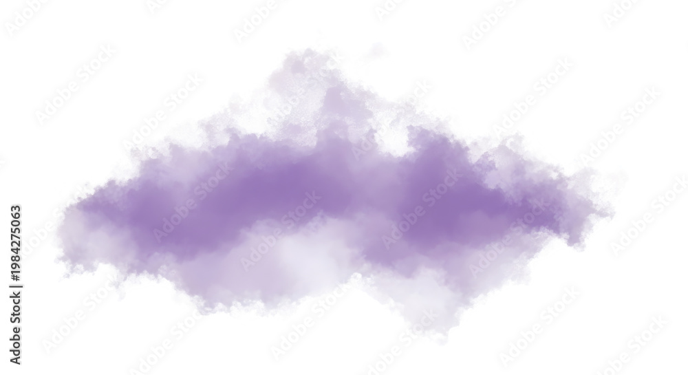 Fototapeta premium A purple cloud floats serenely in the sky with soft transparent background