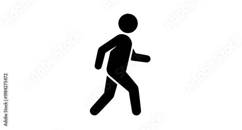 Pedestrian crossing road line icon scene with person walking on crosswalk safety symbol vector outline