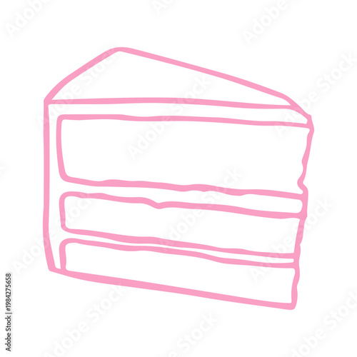 Layered Cake Slice Illustration