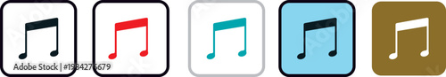 Popular music streaming platform icon set, professional vector illustration of digital audio service symbols.