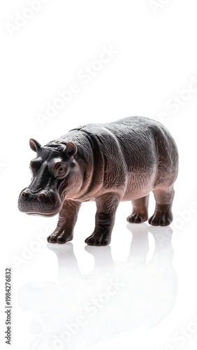 Small hippo figurine on white