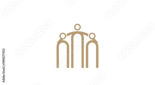 Three connected people icon symbol.