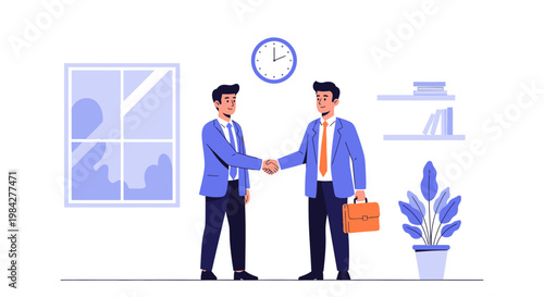 Two Businessmen Shaking Hands Firmly Together.