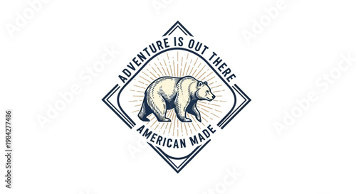 American made bear logo emblem.