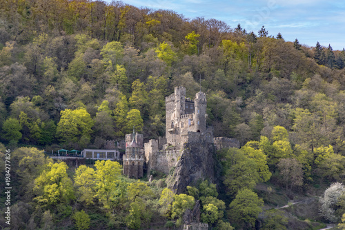Wallpaper Mural scenic castle Rheinstein in Techtlingshausen, Germany in the upper Rhine valley Torontodigital.ca