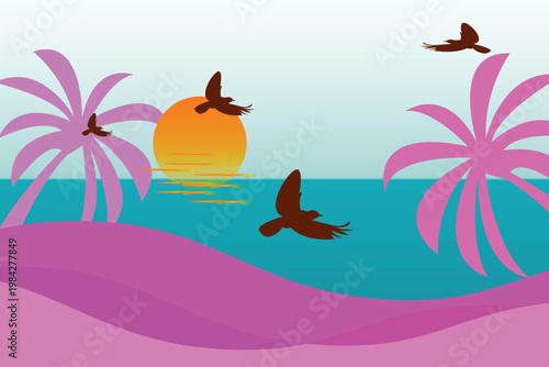 pink beach background