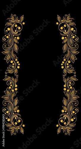 beautiful floral design on black background