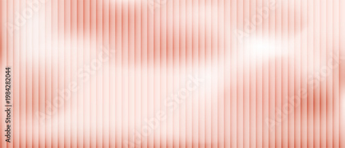 Glass grainy peach pink ribbed Blurred Abstract fractal effect ribbed glass bg texture with vibrant gradients smooth fluted vertical lines bg. Multicolored glass texture for banner,