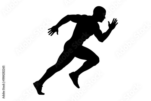 Sprint Silhouette: A dynamic silhouette of an athlete in full sprint showcases speed, power, and athletic prowess.