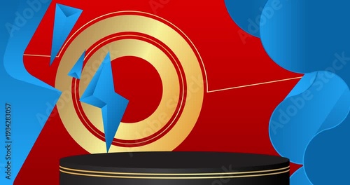 Mockup product display animation, cylinder pedestal podium. Stage showcase video for presentation.