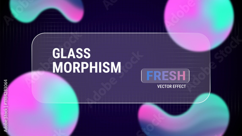 Glass morphism fresh vector effect with colorful gradient shapes