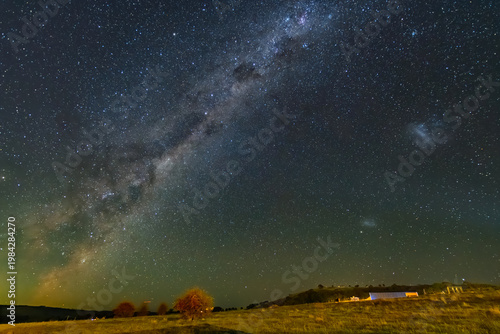 A Bright Milky Way Stretching Across the Dark Country Sky