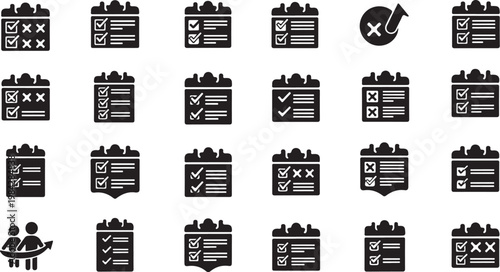 Checklist icons for business and productivity tasks