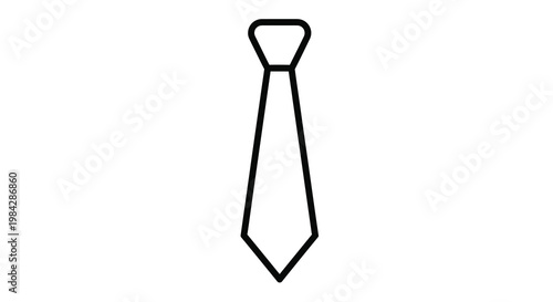 Simple line drawing of a classic necktie on a white background