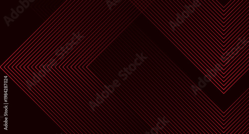 Abstract red neon arrow light glow background. Futuristic cyber laser line motion banner for casino. Dynamic techno perspective beam 3d graphic design. Cool party power and energy boost led tunnel