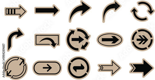 Arrow icons set directional symbols navigation icons for ui ux design
