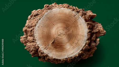 Cross Section of a Tree Trunk Showing Growth Rings