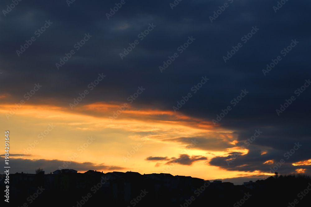 Fototapeta premium View of beautiful colorful sunset sky.