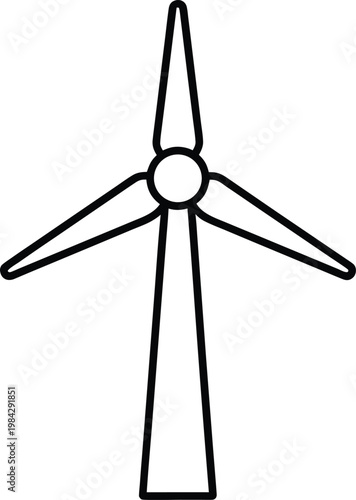 Obraz na plátně wind turbine   tower with three blade rotor  minim silhouette vector illustratio