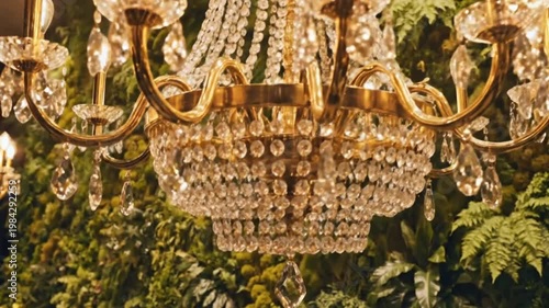 Chandelier in garden 