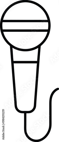 microphone studio type with spherical head stan silhouette vector illustration on transparent background