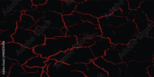 Seamless pattern with volcanic cracks with lava, glowing crevices. Abstract print