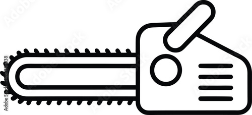 chainsaw diagonal engine housing with vents silhouette vector illustration on transparent background