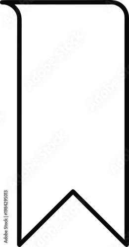 bookmark ribbon style with pointed end vertical silhouette vector illustration on transparent background