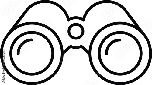 binoculars dual lenses with central hinge neck silhouette vector illustration on transparent background