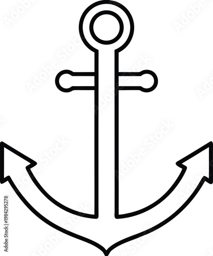 anchor classic maritime anchor with flukes stock silhouette vector illustration on transparent background