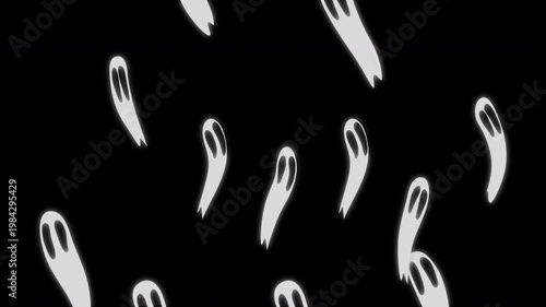 halloween ghost elements backgrounds motion graphics video transparent background with alpha channel