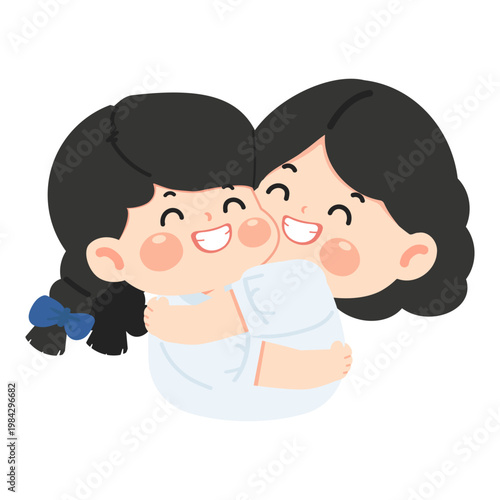 Students Hugging Celebrating Friendship And Support