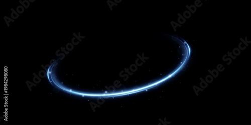 Photos . Glowing curved blue light ribbon png with shine. Smooth blue twirl with effect