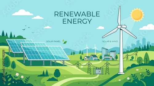 Wind Turbine Generating Clean Electricity.