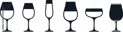 Collection of wine glasses in various shapes and sizes